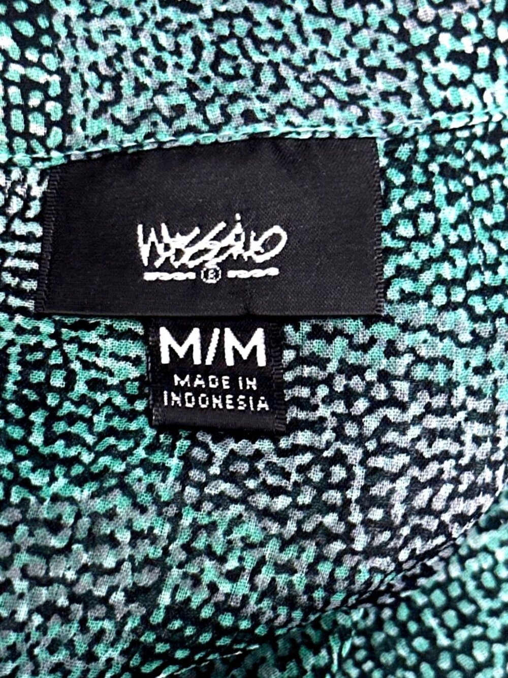 Mossimo Size M Green Black Sheer Button Up Shirt Loose Fit Lightweight City Chic - Picture 7 of 13